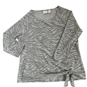 Gray Animal Print Burnout Top Chicos-size 1